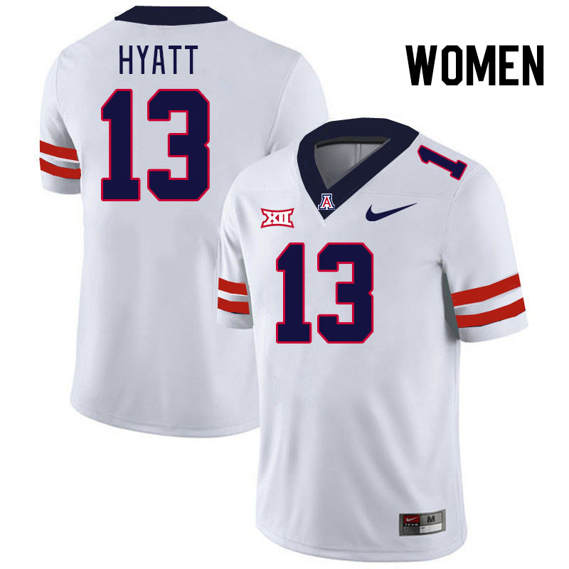 Women #13 Devin Hyatt Arizona Wildcats Big 12 Conference College Football Jerseys Stitched-White